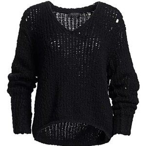 Rag Bone Arizona V Neck Black Merino Wool Sweater Large